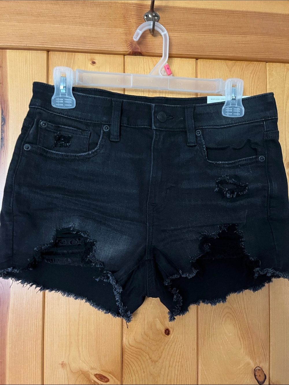 American Eagle Outfitters Black Distressed Jean Shorts